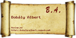 Bobály Albert névjegykártya