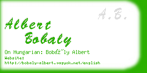 albert bobaly business card